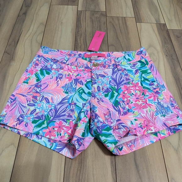NWT! Lilly Pulitzer X Disney Callahan Shorts Disney Dreamin Size 00 - Picture 2 of 13